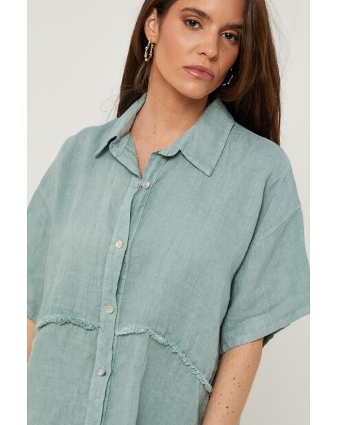 Camicia in lino verde Volt
