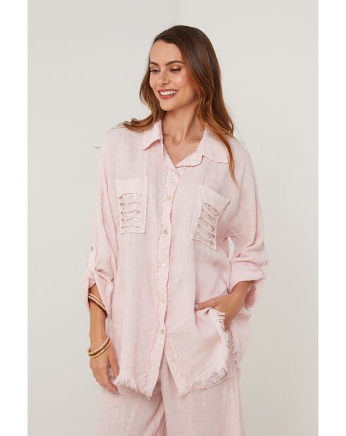 Roze linnen hemd Iceforge