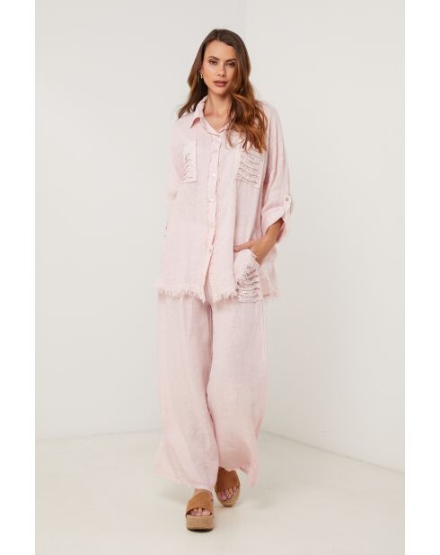 Roze linnen hemd Iceforge