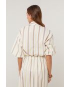 Top Highland bianco giallo in cotone