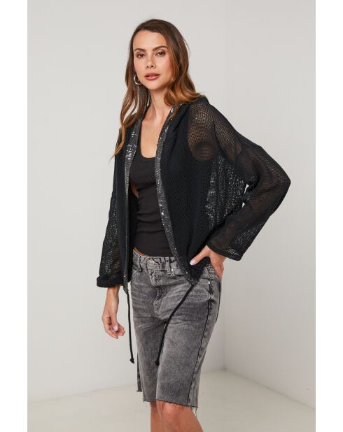 Gilet Zen in lino nero
