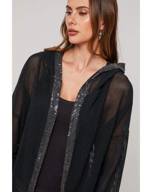 Gilet Zen in lino nero