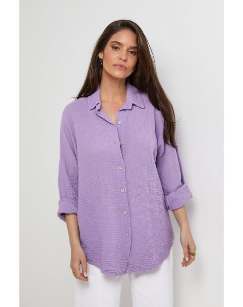 Chemise en lin Rift violette