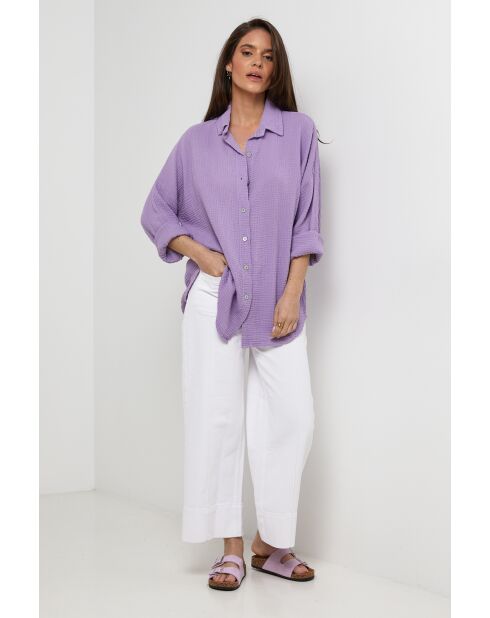 Chemise en lin Rift violette
