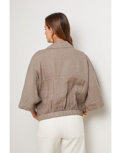 Chemise en lin Eclipse taupe