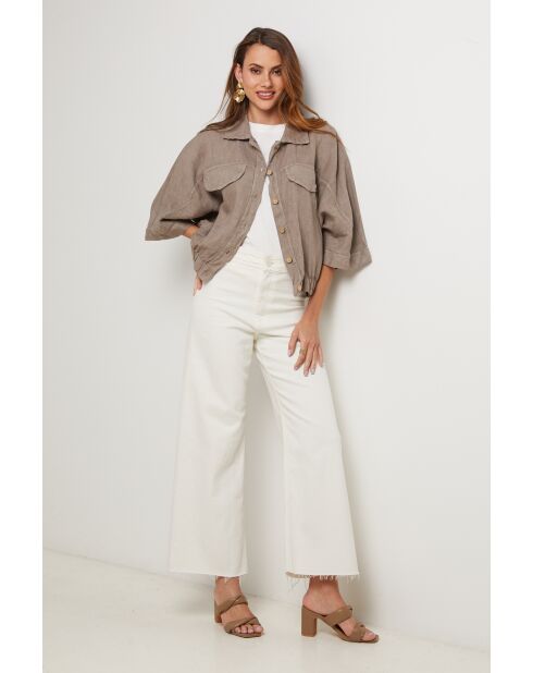 Chemise en lin Eclipse taupe