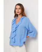 Indigo linnen top van Longhorn