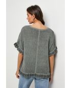 Top en lin et coton Brickstone kaki