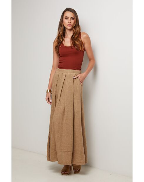 Fluweelkleurige linnen rok Spectra