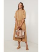 Vestido Blackwave de algodón camel