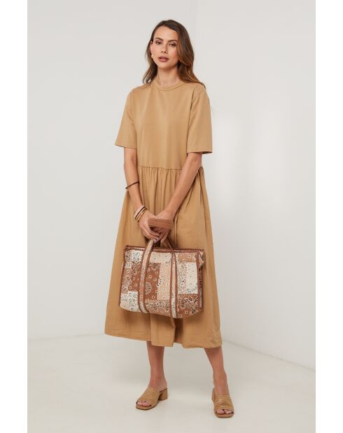 Vestido Blackwave de algodón camel