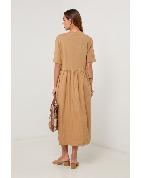 Vestido Blackwave de algodón camel