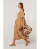 Vestido Blackwave de algodón camel