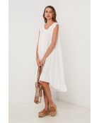 Weißes Galaxy Leinenkleid