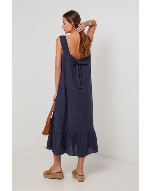 Marineblaues Leinenkleid Windstone