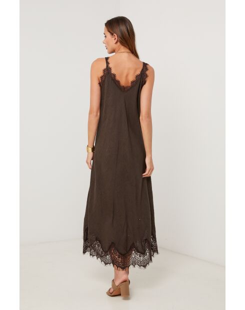 Schokoladenkleid Aerion aus Leinen