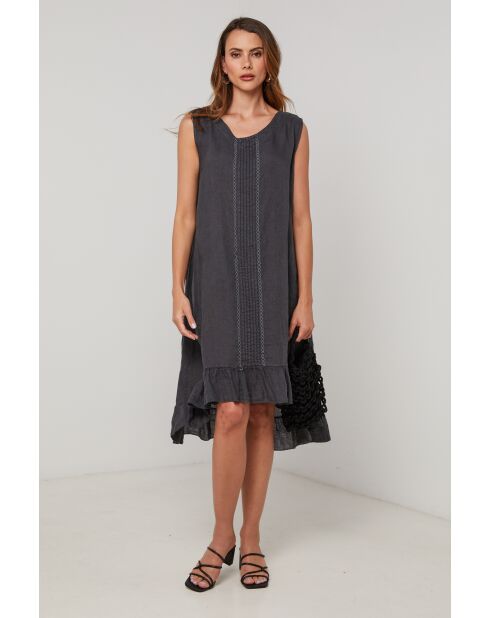 Marineblaues Leinenkleid Ember