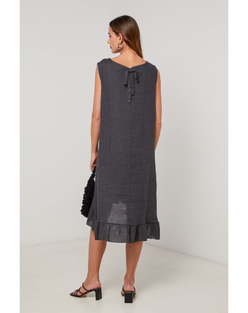 Marineblaues Leinenkleid Ember