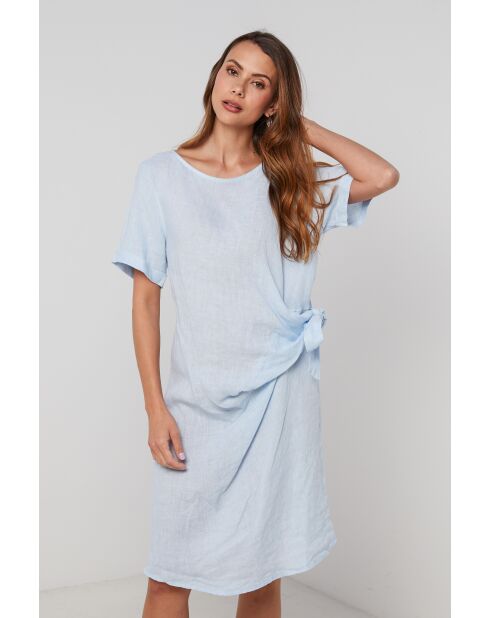 WarpDrive Sky Leinenkleid