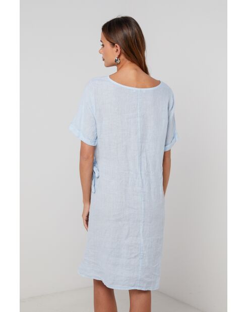 WarpDrive Sky Leinenkleid