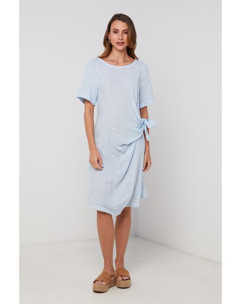 WarpDrive Sky Leinenkleid