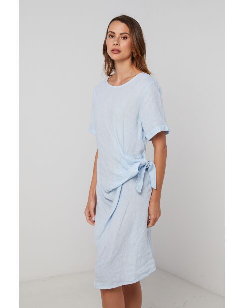 WarpDrive Sky Leinenkleid