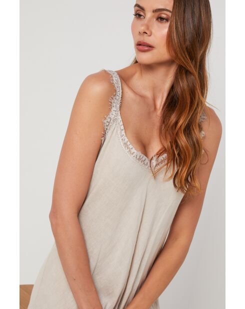 Beige linnen jurk van Zentrix
