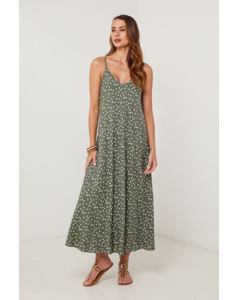 Khakifarbenes Leinenkleid Topas