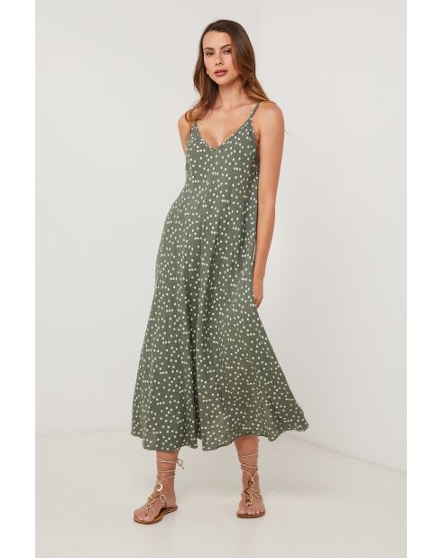 Khakifarbenes Leinenkleid Topas