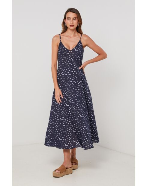 Marineblaues Leinenkleid Silverline