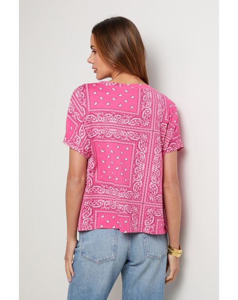 Thunder roze T-shirt met bandana van katoen