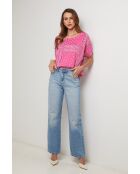 Thunder roze T-shirt met bandana van katoen