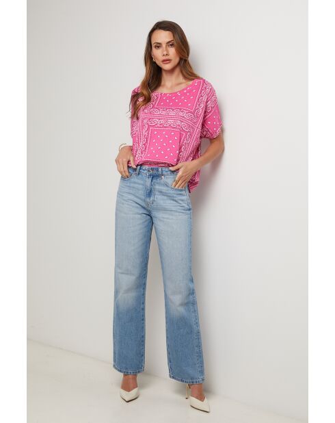 Thunder roze T-shirt met bandana van katoen