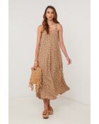 Camelfarbenes Leinenkleid Roadster