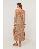 Camelfarbenes Leinenkleid Roadster