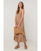 Camelfarbenes Leinenkleid Roadster