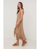 Camelfarbenes Leinenkleid Roadster