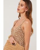 Camelfarbenes Leinenkleid Roadster