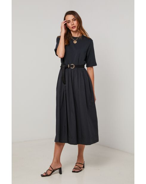 Schwarzes Baumwollkleid Auralis