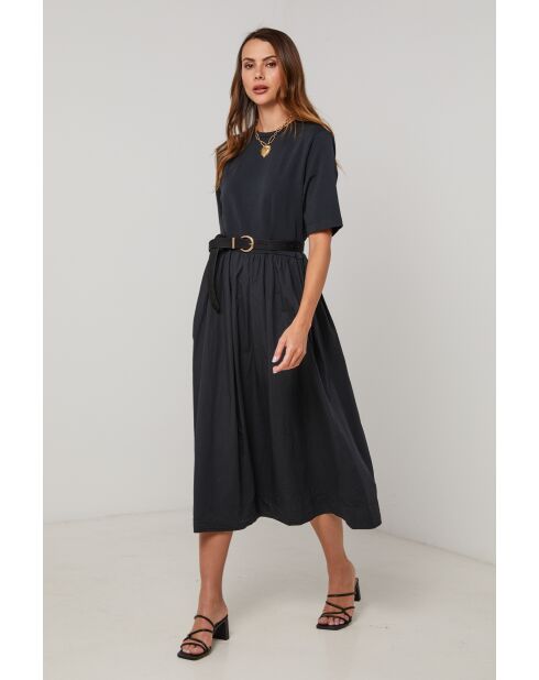 Schwarzes Baumwollkleid Auralis