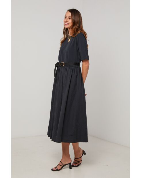 Schwarzes Baumwollkleid Auralis