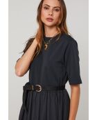 Schwarzes Baumwollkleid Auralis