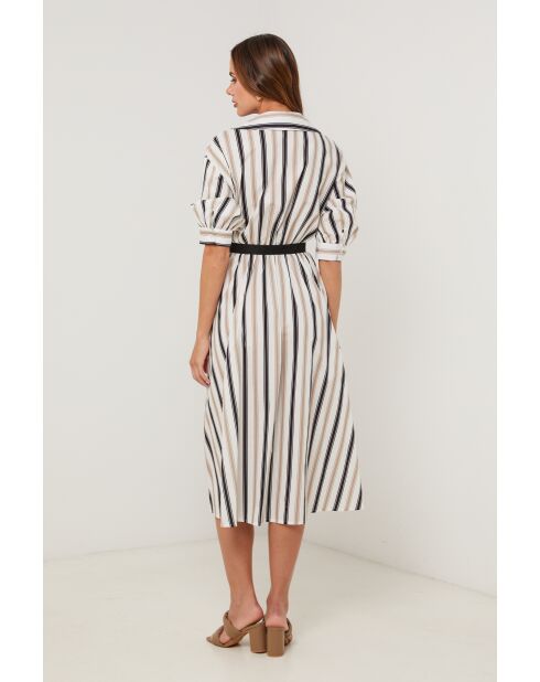 MachOne schwarz-weißes Baumwollkleid