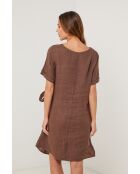 Leinenkleid Xplore in Schokolade