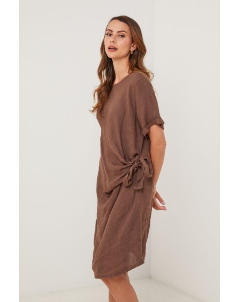 Leinenkleid Xplore in Schokolade