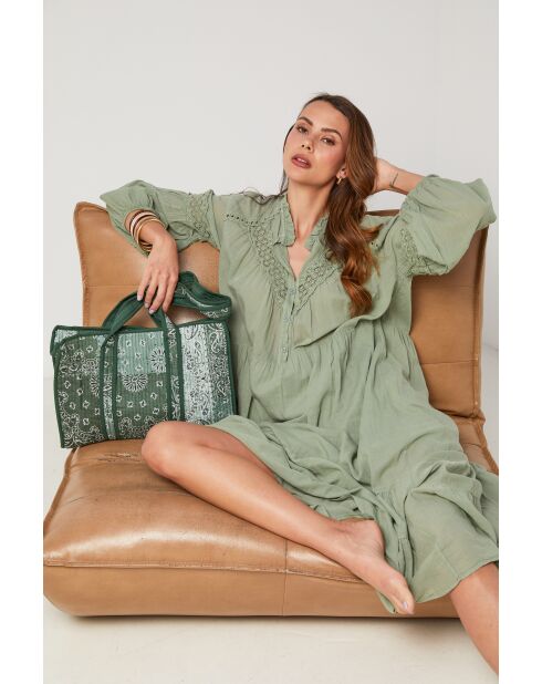 Borsa Coremax in cotone verde