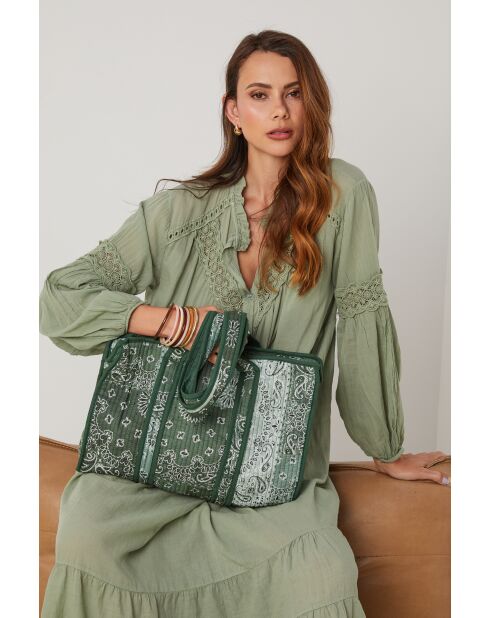 Borsa Coremax in cotone verde