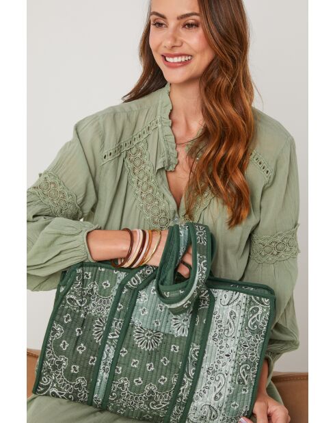 Borsa Coremax in cotone verde
