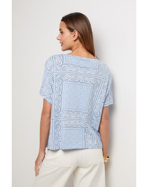 T-shirt met bandana van Quickline sky katoen