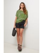 Grünes Bandana-T-Shirt aus Baumwolle mit Raubtiermotiv